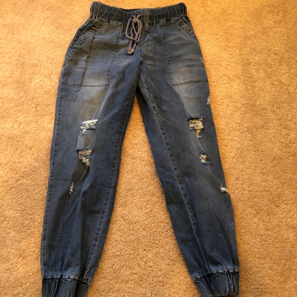 Distressed Vici Dolls Jean Joggers